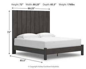 Fraluna King Panel Bed Charcoal