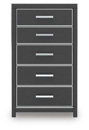 Zuraleus 5-Drawer Chest Black