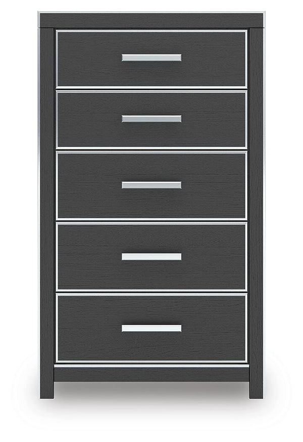 Zuraleus 5-Drawer Chest Black
