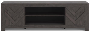 Cayboni 71-Inch 2-Door LG TV Stand (Fireplace Optional) Black