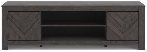 Cayboni 71-Inch 2-Door LG TV Stand (Fireplace Optional) Black