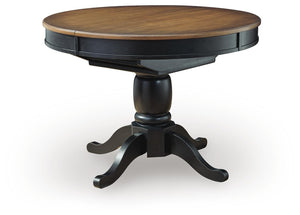 Clorazi Dining Butterfly Extension Table Black/Brown