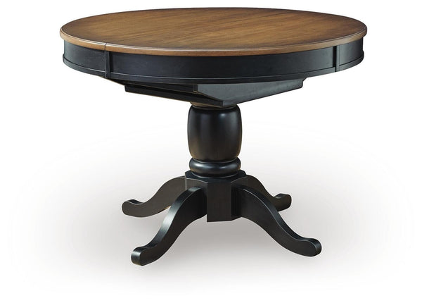 Clorazi Dining Butterfly Extension Table Black/Brown