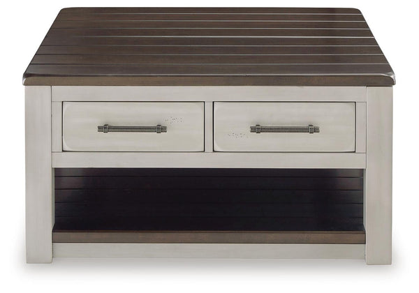 Darborn 2-Drawer Lift-Top Castered Coffee Table Gray/Brown