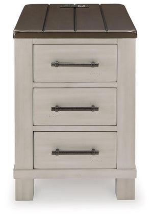 Darborn 3-Drawer Chairside End Table with USB Gray/Brown