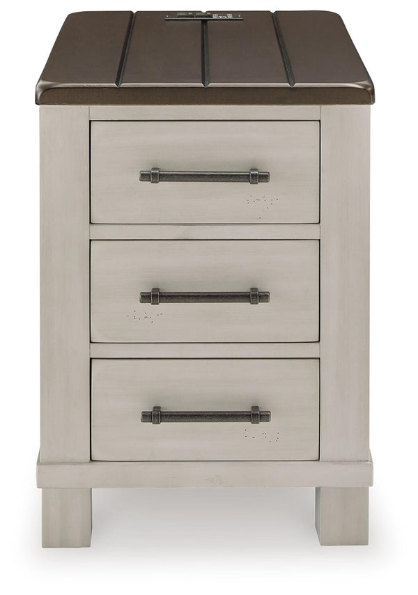 Darborn 3-Drawer Chairside End Table with USB Gray/Brown