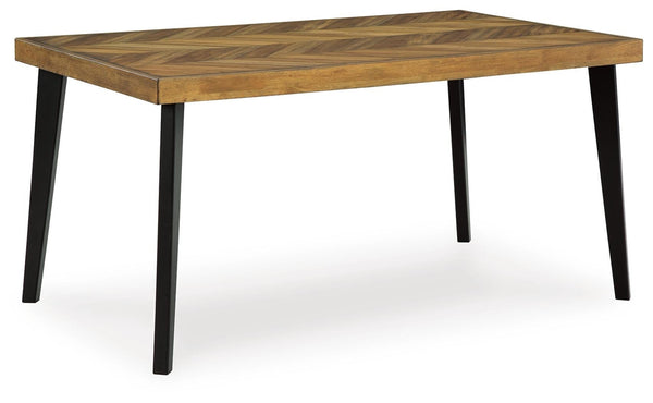 Blondon Rectangle Dining Table & 6 Chairs Brown/Black