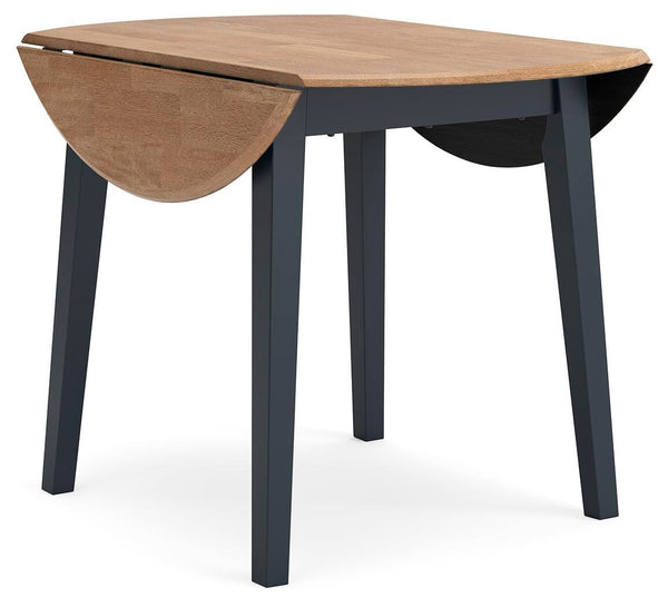 Gesthaven Round Dining Drop-Leaf Table Natural/Blue