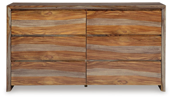 Dressonni 6-Drawer Dresser Brown