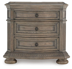 Ardenfield 3-Drawer Nightstand with USB Light Brown