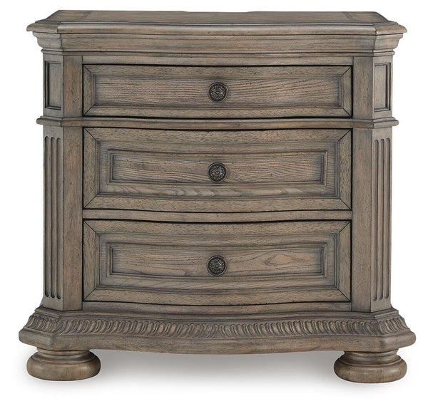 Ardenfield 3-Drawer Nightstand with USB Light Brown