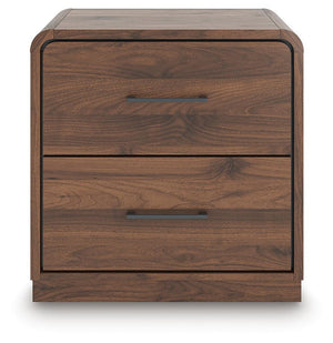 Fortlorn 2-Drawer Nightstand Walnut Brown