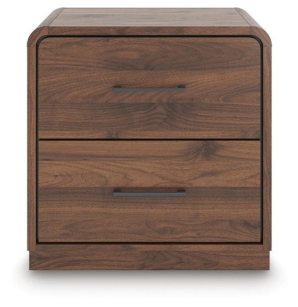 Fortlorn 2-Drawer Nightstand Walnut Brown