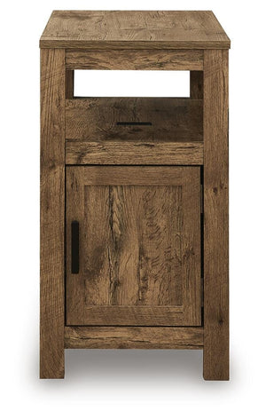 Fendenmore 1-Door Chairside End Table with USB Brown
