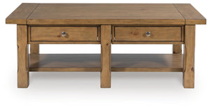 Vandenmore 2-Drawer Rectangle Coffee Table Medium Brown