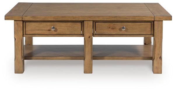 Vandenmore 2-Drawer Rectangle Coffee Table Medium Brown