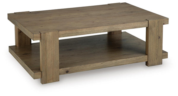 Flangren Rectangle Coffee Table Light Brown