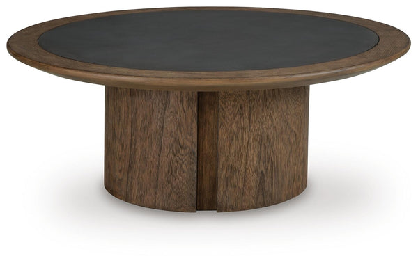 Dontayne Round Coffee Table Warm Brown
