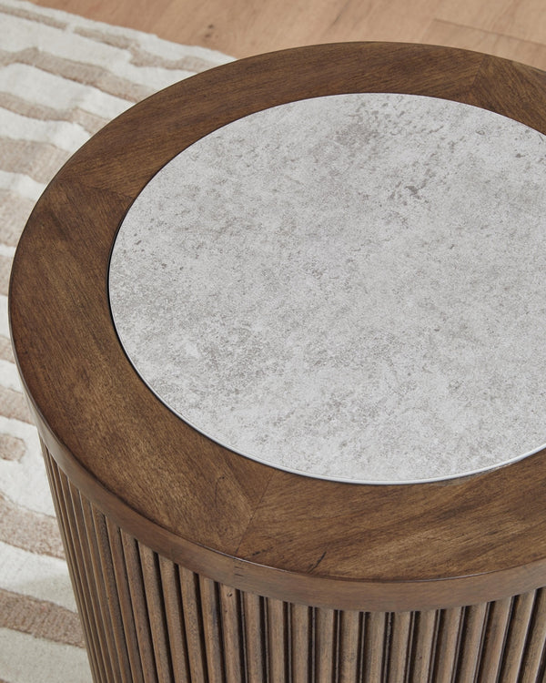Hadonna Round End Table Brown