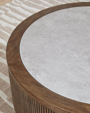 Hadonna Round Castered Coffee Table Brown
