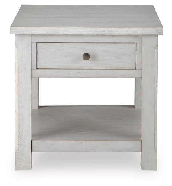 Robbinsdale 1-Drawer End Table Antique White