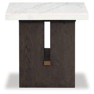 Burkhaus End Table White/Dark Brown