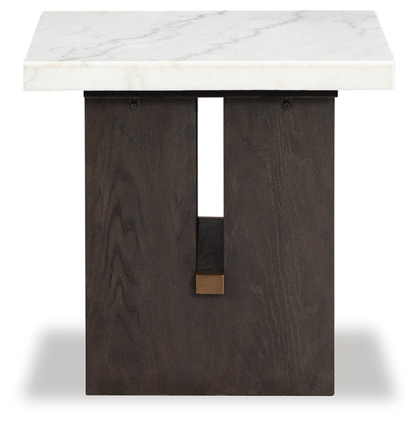 Burkhaus End Table White/Dark Brown