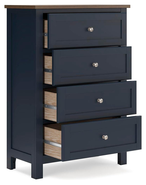 Landocken 4-Drawer Chest Brown/Blue