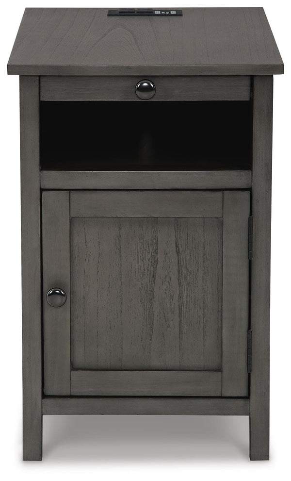 Treytown Rectangle 1-Door Chairside End Table Gray