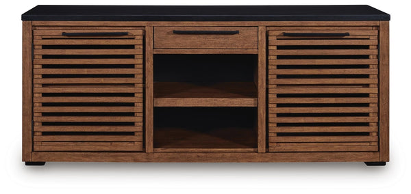 Kallari 2-Door 1-Drawer Credenza Warm Brown/Black