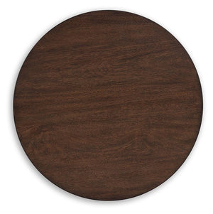 Korestone Round End Table Dark Brown