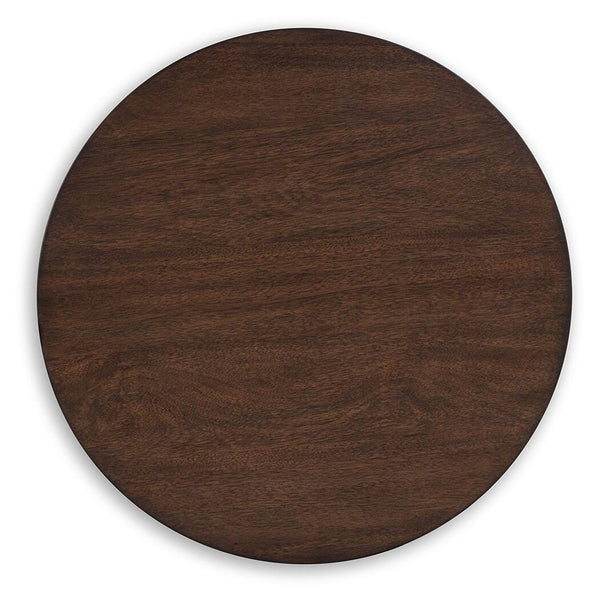 Korestone Round End Table Dark Brown