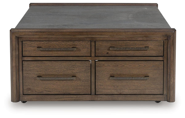 Kallenny 8-Drawer Coffee Table Brown/Gray