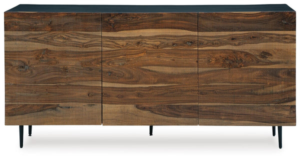 Darrey Rectangle 3-Door Accent Cabinet Natural/Brown