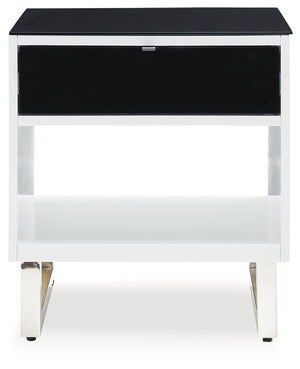 Gardoni 1-Drawer End Table White/Black