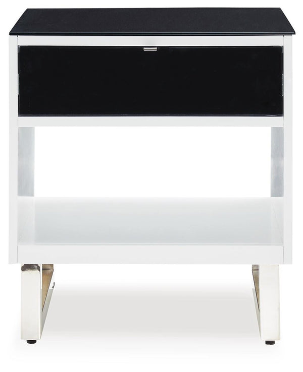 Gardoni 1-Drawer End Table White/Black
