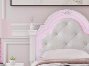 Kozlani Twin Upholstered Button Tufted Panel Headboard White