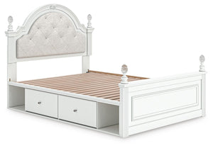 Kozlani Full Upholstered Panel Storage Bed White