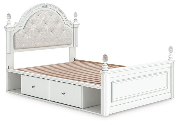 Kozlani Full Upholstered Panel Storage Bed White
