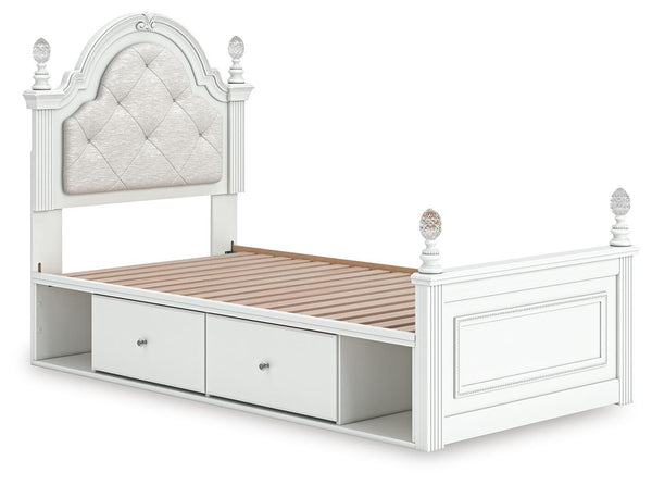 Kozlani Twin Upholstered Panel Storage Bed White
