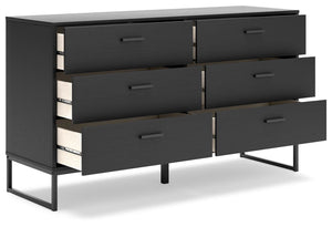 Socalle 6-Drawer Dresser Black