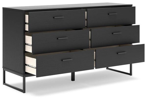 Socalle 6-Drawer Dresser Black