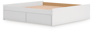 Onita King Platform Bed with 2 Sides of Storage White