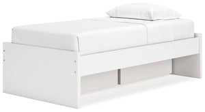 Onita Twin Platform Bed with 1 Side of Storage White