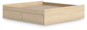 Onita King Platform Bed with 2 Sides of Storage Natural