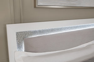 Maeling King Upholstered Panel Headboard White/Gray