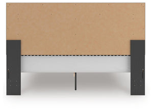 Zuraleus King Upholstered Panel Platform Bed Black