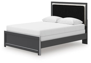 Zuraleus Queen Upholstered Panel Bed Black