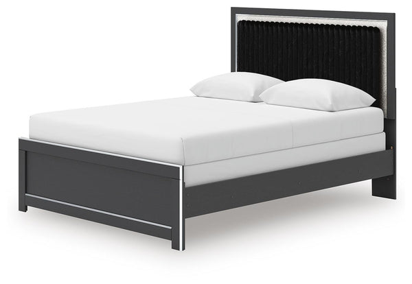 Zuraleus Queen Upholstered Panel Bed Black