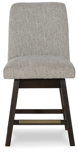Burkhaus Upholstered Counter-Height Swivel Barstool Beige/Dark Brown